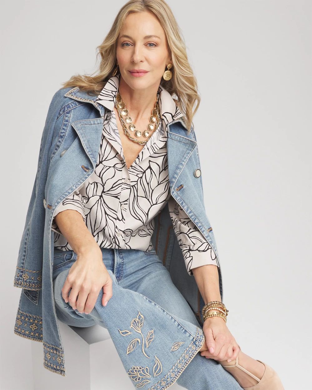No Iron™ Sateen Oasis Shirt | Chico's